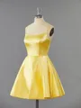 A-line Spaghetti Straps Charming Silk Like Satin Short/Mini Homecoming Dress