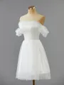 A-line Graceful Off-the-Shoulder Tulle Short/Mini Homecoming Dress With Ruffles