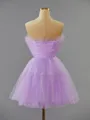 Elegant A-line Tulle Short/Mini Homecoming Dress With Ruffles