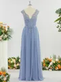 Classy A-line V-neck Floor-Length Chiffon Mother of the Bride Dress With Wrap