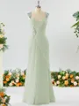 Sheath/Column Timeless Straps Floor-Length Chiffon Mother of the Bride Dress With Beading