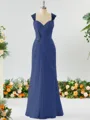 Sheath/Column Timeless Straps Floor-Length Chiffon Mother of the Bride Dress With Beading