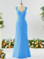 Sheath/Column Timeless Straps Floor-Length Chiffon Mother of the Bride Dress With Beading