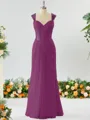 Sheath/Column Timeless Straps Floor-Length Chiffon Mother of the Bride Dress With Beading