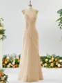 Sheath/Column Timeless Straps Floor-Length Chiffon Mother of the Bride Dress With Beading