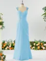 Sheath/Column Timeless Straps Floor-Length Chiffon Mother of the Bride Dress With Beading