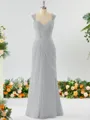 Sheath/Column Timeless Straps Floor-Length Chiffon Mother of the Bride Dress With Beading