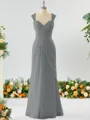 Sheath/Column Timeless Straps Floor-Length Chiffon Mother of the Bride Dress With Beading