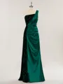 Sheath/Column One-Shoulder Floor-Length Sparking Velvet Sequins Prom Dress With Slit