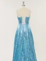 A-line Spaghetti Straps Twinkling Sweep Train Sequins Prom Dress
