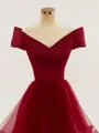 A-line Stunning Off-the-Shoulder Floor-Length Tulle Prom Dress With Ruffles