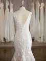 Trumpet/Mermaid Straps Sweep Train Unique Lace Wedding Dress With Applique