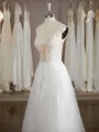 Charming A-line V-Neck Court Train Tulle Wedding Dress With Applique