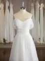 Chic A-line Off-the-Shoulder Sweep Train Organza Wedding Dress With Ruched
