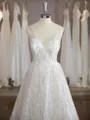 A-line V-Neck Floor-Length Elegant Tulle Wedding Dress With Sequin