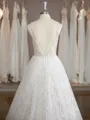 A-line V-Neck Floor-Length Elegant Tulle Wedding Dress With Sequin