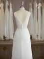 A-line V-Neck Grand Sweep Train Chiffon Wedding Dress With Applique