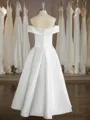 Gorgeous A-line Off-the-Shoulder Ankle-Length Satin Wedding Dress