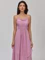Flattering A-line Cowl Pleated Floor-Length Chiffon Bridesmaid Dress