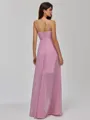 Flattering A-line Cowl Pleated Floor-Length Chiffon Bridesmaid Dress