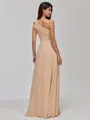 Understated A-line One-Shoulder Pleated Floor-Length Chiffon Bridesmaid Dress