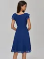 Glamorous A-line V-Neck Pleated Knee-Length Chiffon Bridesmaid Dress