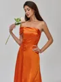 Immaculate A-line One-Shoulder Pleated Floor-Length Silk Like Satin Bridesmaid Dress