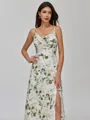 Noble A-line Cowl Pleated Floor-Length Chiffon Bridesmaid Dress