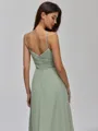Statuesque A-line V-Neck Pleated Floor-Length Chiffon Bridesmaid Dress