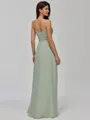 Statuesque A-line V-Neck Pleated Floor-Length Chiffon Bridesmaid Dress