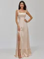 Gorgeous A-line Straps Floor-Length Silk Like Satin Bridesmaid Dress
