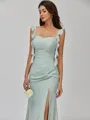 Graceful Sheath Straps Pleated Floor-Length Chiffon Bridesmaid Dress
