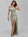 Stylish Sheath Pleated Floor-Length Silk Like Satin Bridesmaid Dress