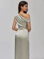 Stylish Sheath Pleated Floor-Length Silk Like Satin Bridesmaid Dress