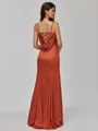 Classy Sheath Cowl Pleated Floor-Length Silk like Satin Bridesmaid Dress