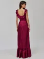 Resplendent A-line Square Sash/Ribbon/Belt Floor-Length Silk Like Satin Bridesmaid Dress