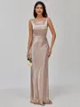 Impeccable Sheath Scoop Floor-Length Silk Like Satin Bridesmaid Dress