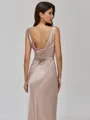 Impeccable Sheath Scoop Floor-Length Silk Like Satin Bridesmaid Dress
