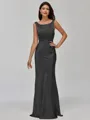 Impeccable Sheath Scoop Floor-Length Silk Like Satin Bridesmaid Dress