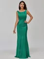 Impeccable Sheath Scoop Floor-Length Silk Like Satin Bridesmaid Dress