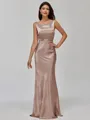 Impeccable Sheath Scoop Floor-Length Silk Like Satin Bridesmaid Dress