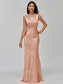 Impeccable Sheath Scoop Floor-Length Silk Like Satin Bridesmaid Dress