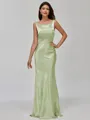 Impeccable Sheath Scoop Floor-Length Silk Like Satin Bridesmaid Dress