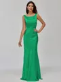 Impeccable Sheath Scoop Floor-Length Silk Like Satin Bridesmaid Dress