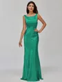Impeccable Sheath Scoop Floor-Length Silk Like Satin Bridesmaid Dress