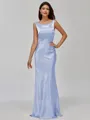 Impeccable Sheath Scoop Floor-Length Silk Like Satin Bridesmaid Dress