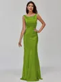 Impeccable Sheath Scoop Floor-Length Silk Like Satin Bridesmaid Dress
