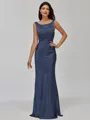 Impeccable Sheath Scoop Floor-Length Silk Like Satin Bridesmaid Dress