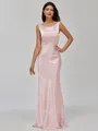 Impeccable Sheath Scoop Floor-Length Silk Like Satin Bridesmaid Dress