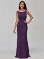 Impeccable Sheath Scoop Floor-Length Silk Like Satin Bridesmaid Dress